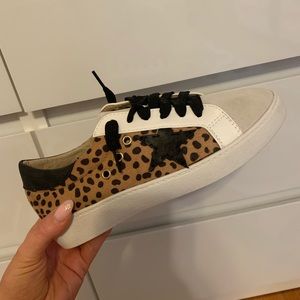 Faux Suede cheetah sneakers size 5.5